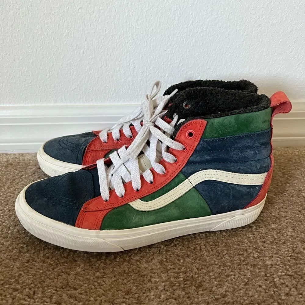 Rare Vans Off The Wall Iridescent Multicolored Suede Vans, Size 9,5 Men